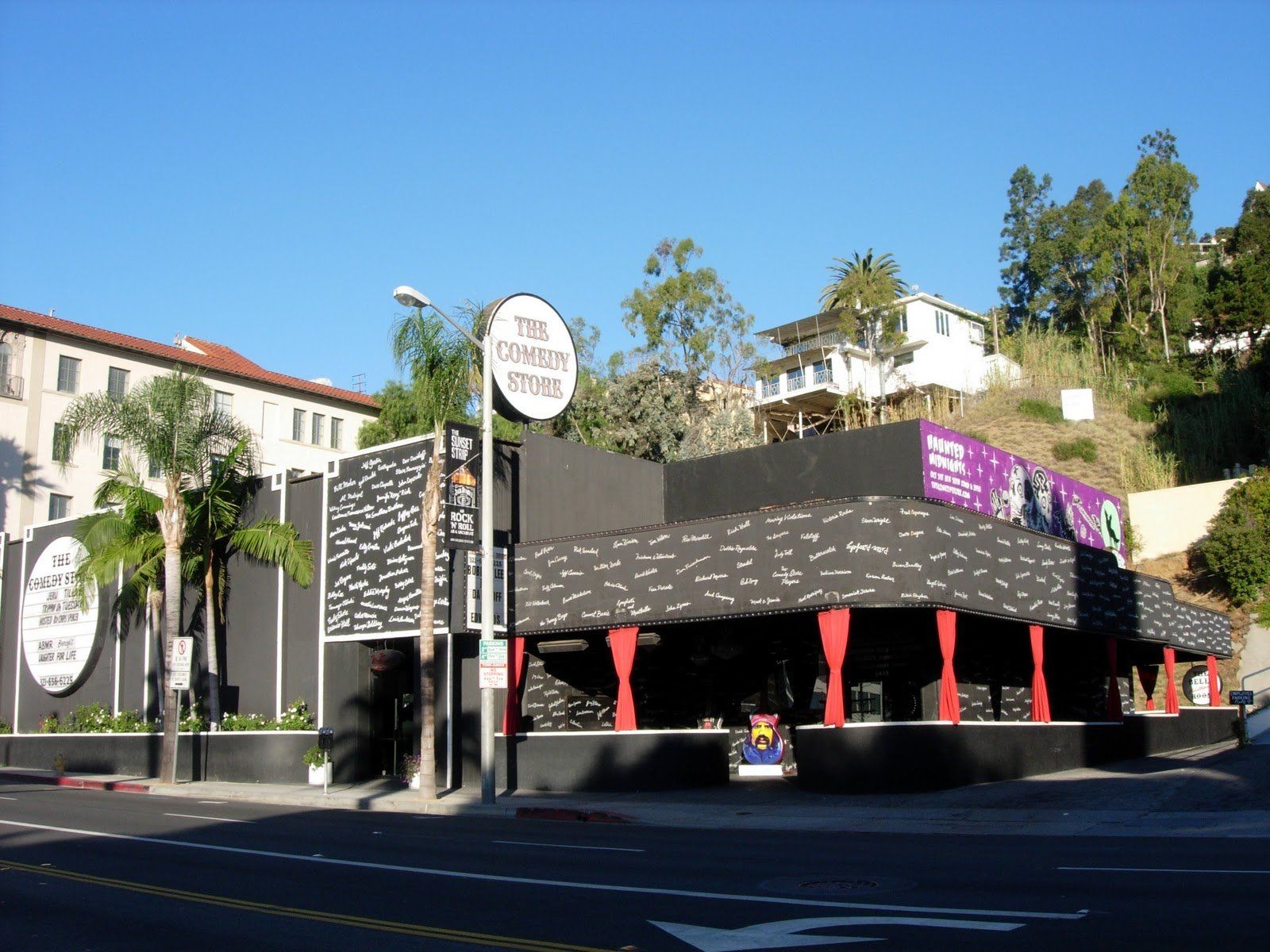 The Comedy Store on Sunset Boulevard in Los Angeles at night
