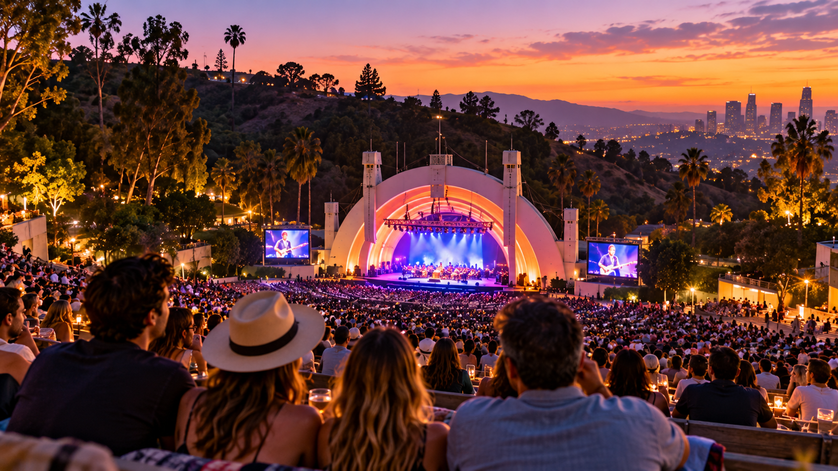 An evening concert at the Hollywood Bowl